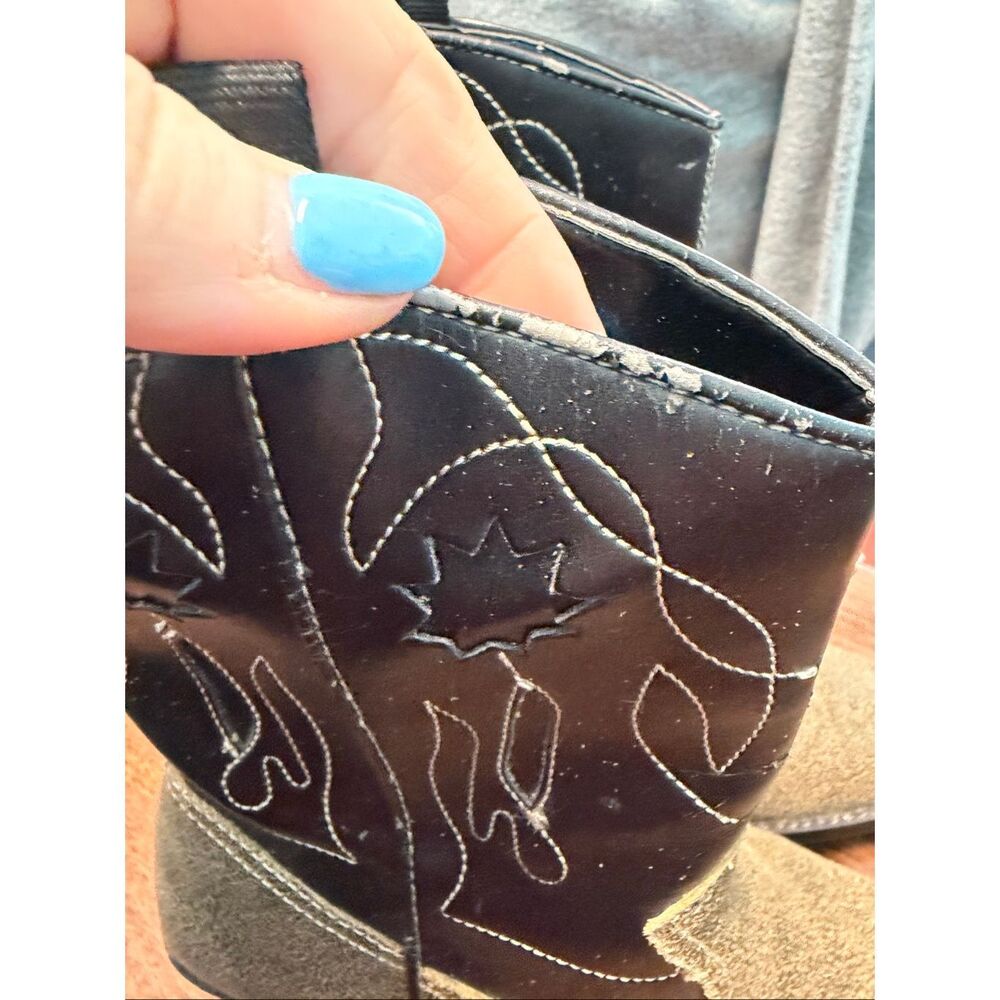 Sam & Libby Tan Black Leather Western Boots Women’s Size 6 1/2 - Picture 7 of 7